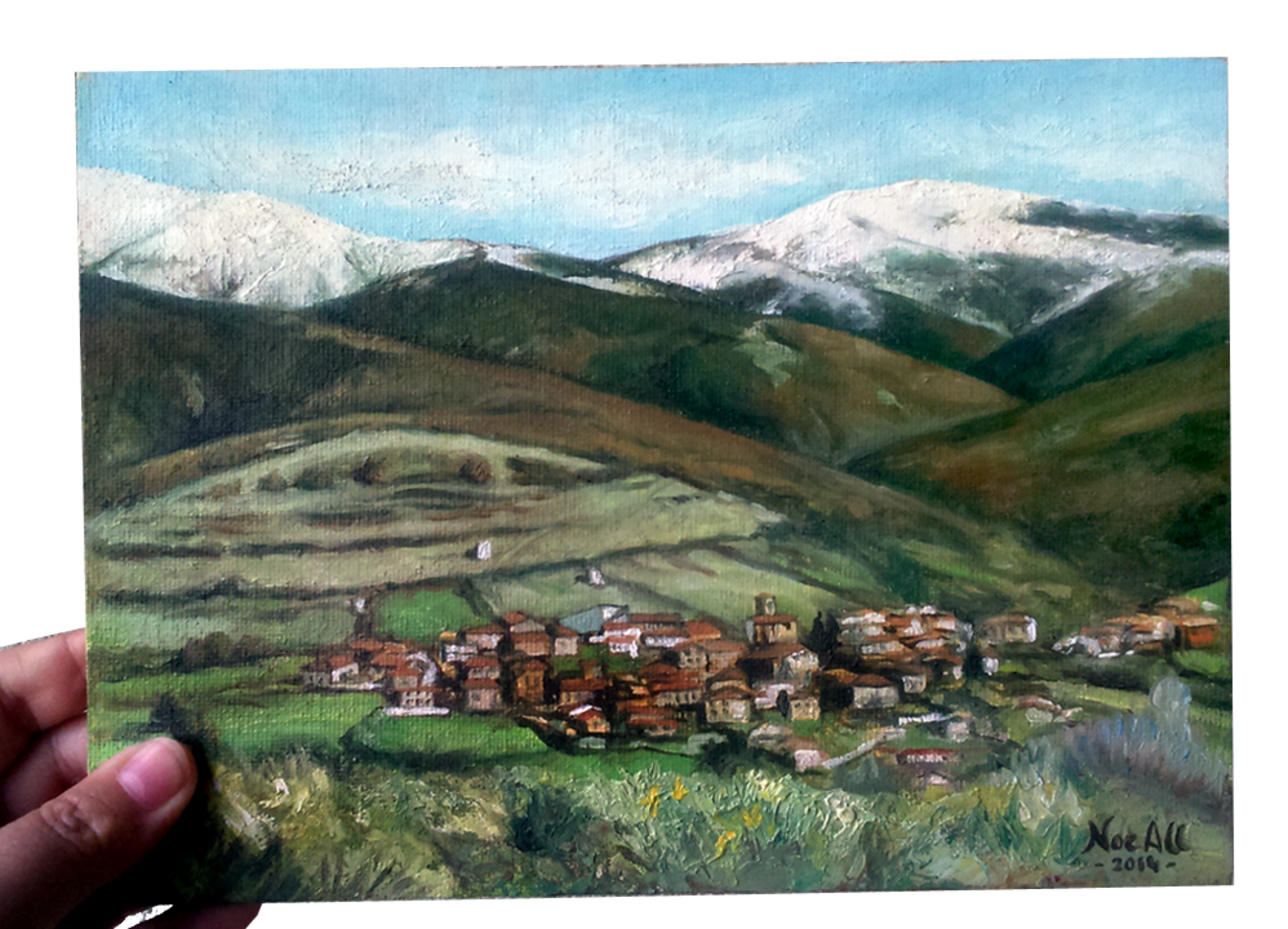 "Pineda de la Sierra", Cuadro al óleo sobre tablilla - 1